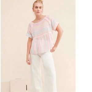 NWT Anthropologie Letty colorful embroidered top size medium